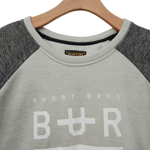 Burton Sweatshirt Mens Large Gray Fleece Warm Dryride Pullover Snowboarding - Picture 2 of 12